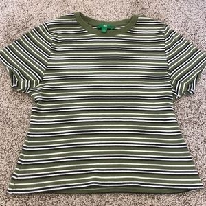Dip, striped green and white cropped t-shirt